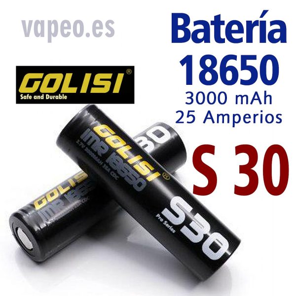 Golisi S30 "Pack x 2" 3000 mah 25A reales 18650 - Imagen 2