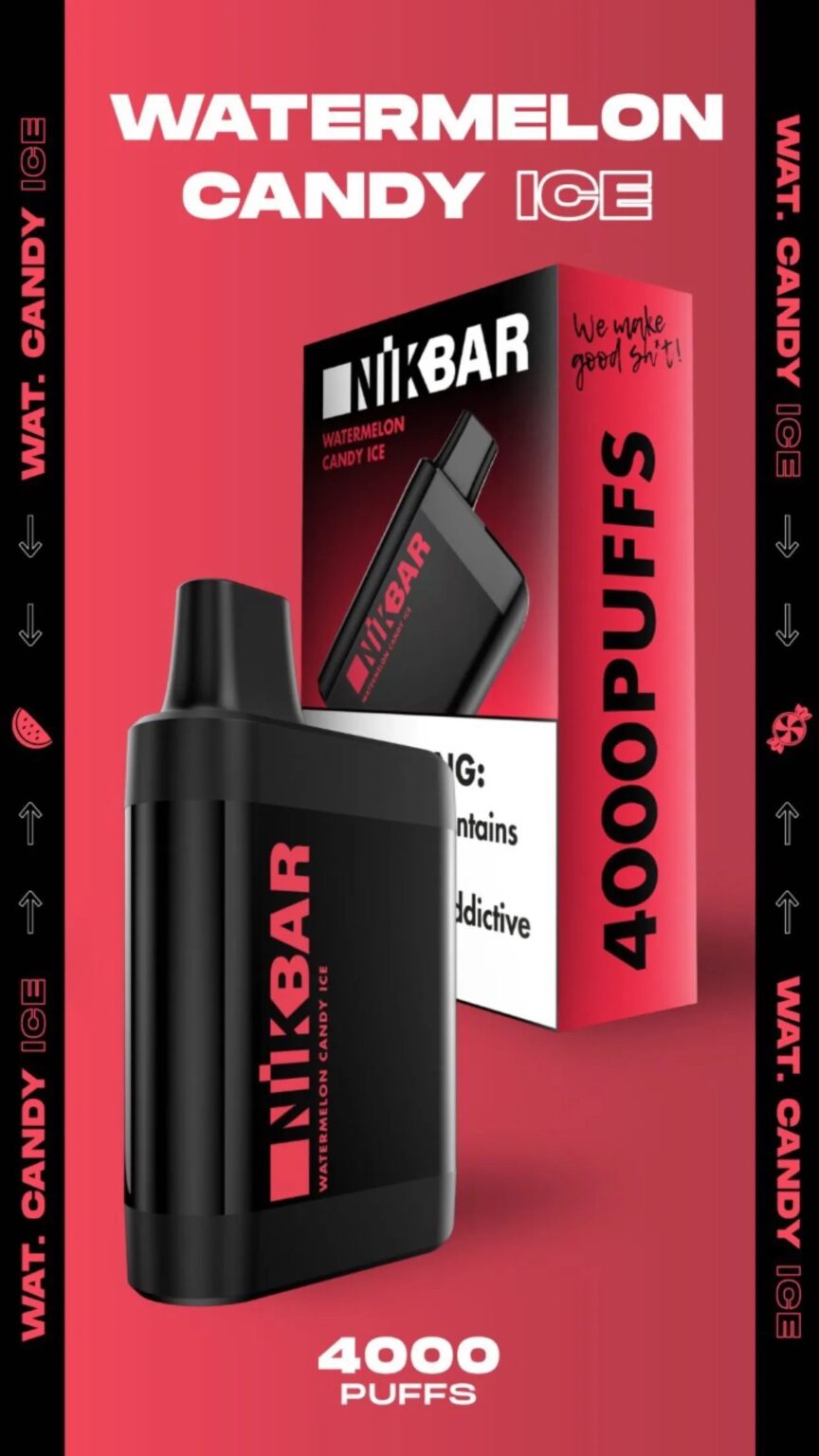 Pod Descartable Nikbar Watermelon Candy Ice 4000 puff Rosario Vape Shop