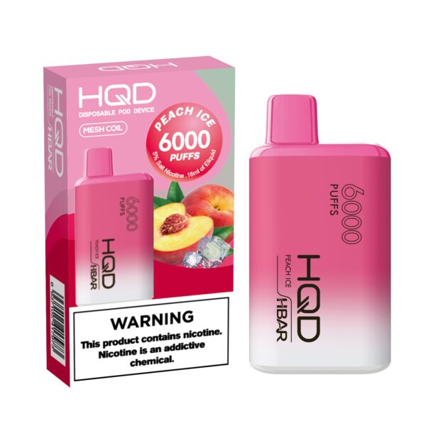 Descartable HQD Peach Ice 6000 puff 5%