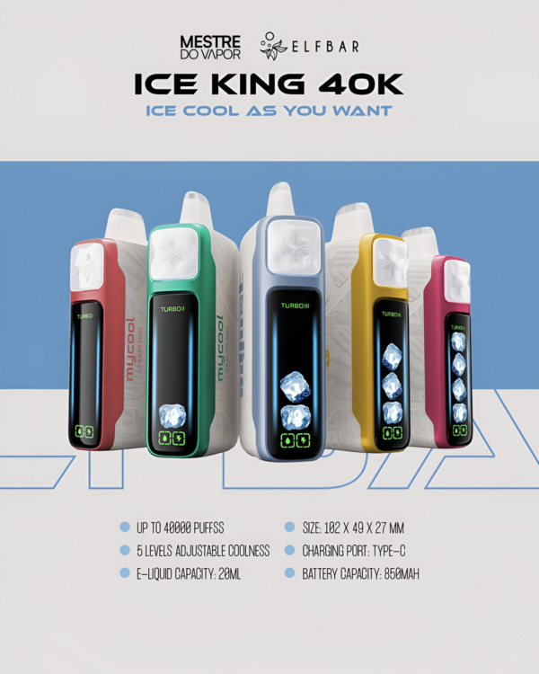 Descartable Elfbar ICE KING 40K Blue Razz ICE 40000 puff 5% - Imagen 5