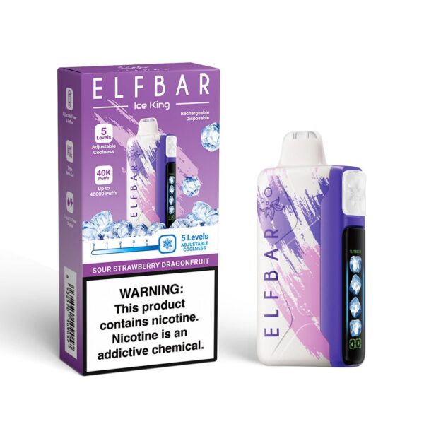 Descartable Elfbar ICE KING 40K Sour Strawberry Dragon Fruit 40000 puff 5%