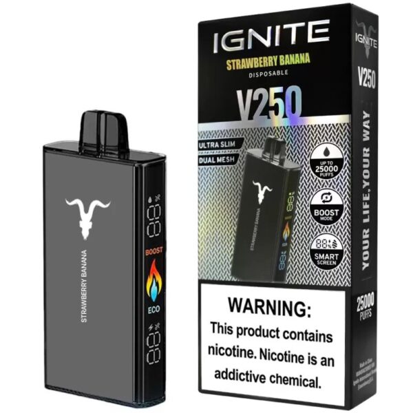 Pod Descartable Ignite V250 Strawberry Banana 25000 puff 5%