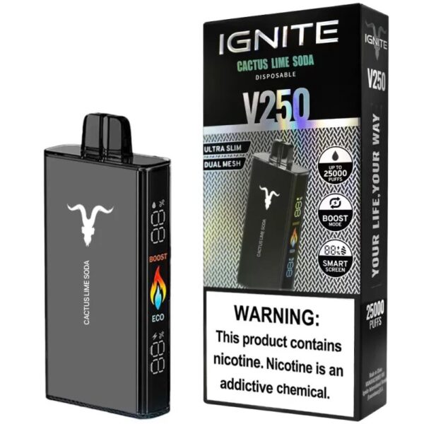 Pod Descartable Ignite V250 Cactus Lime Soda 25000 puffs 5%