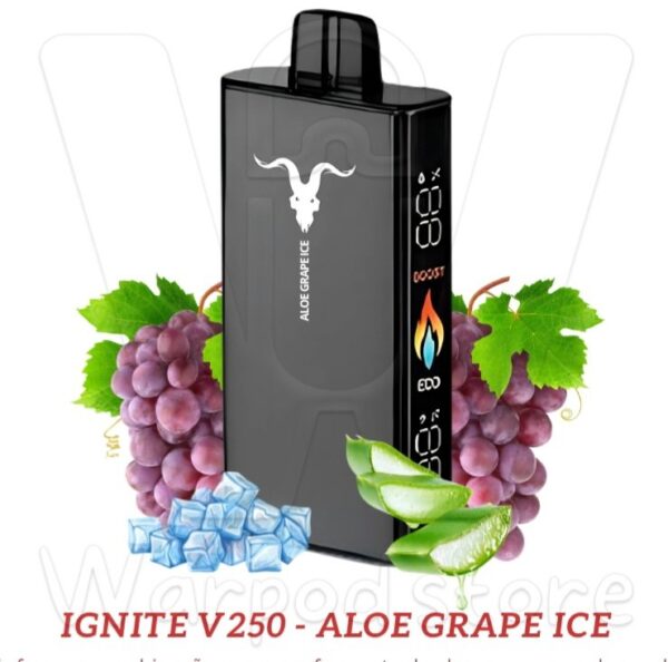 Pod Descartable Ignite V250 Aloe Grape 5%