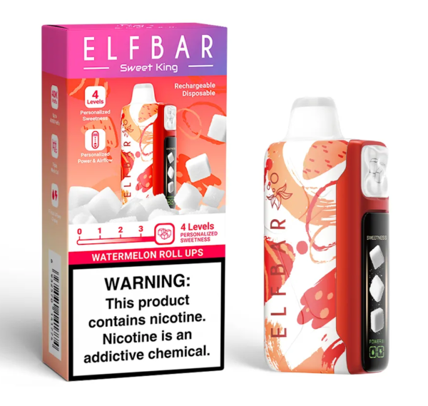 Descartable Elfbar 40k SWEET KING Watermelon Roll Ups 40000 puff 5%
