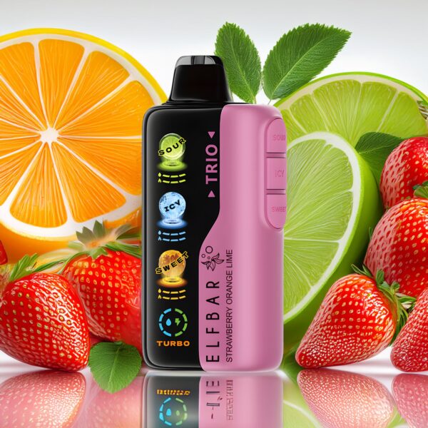 Descartable Elfbar Trio 40k Strawberry Orange Lime 40000 puff 5% - Imagen 2