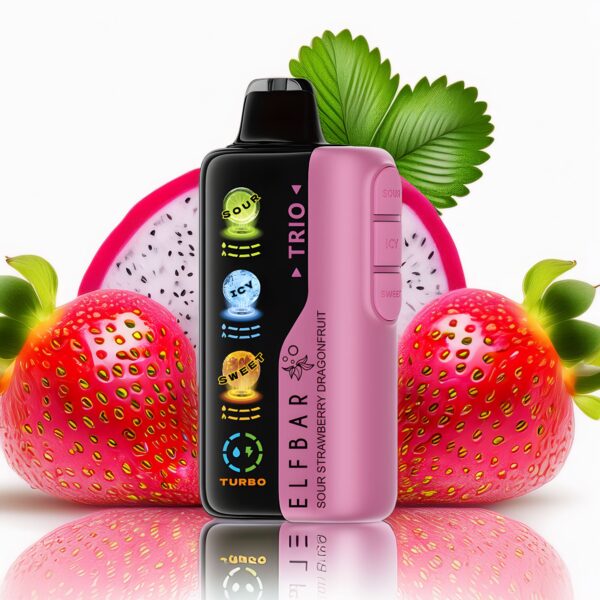 Descartable Elfbar Trio Sour Strawberry DragonFruit - Imagen 2