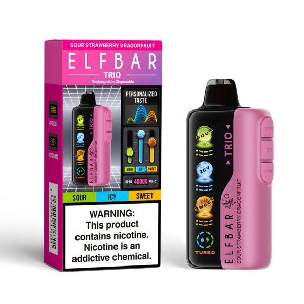 Descartable Elfbar Trio Sour Strawberry DragonFruit