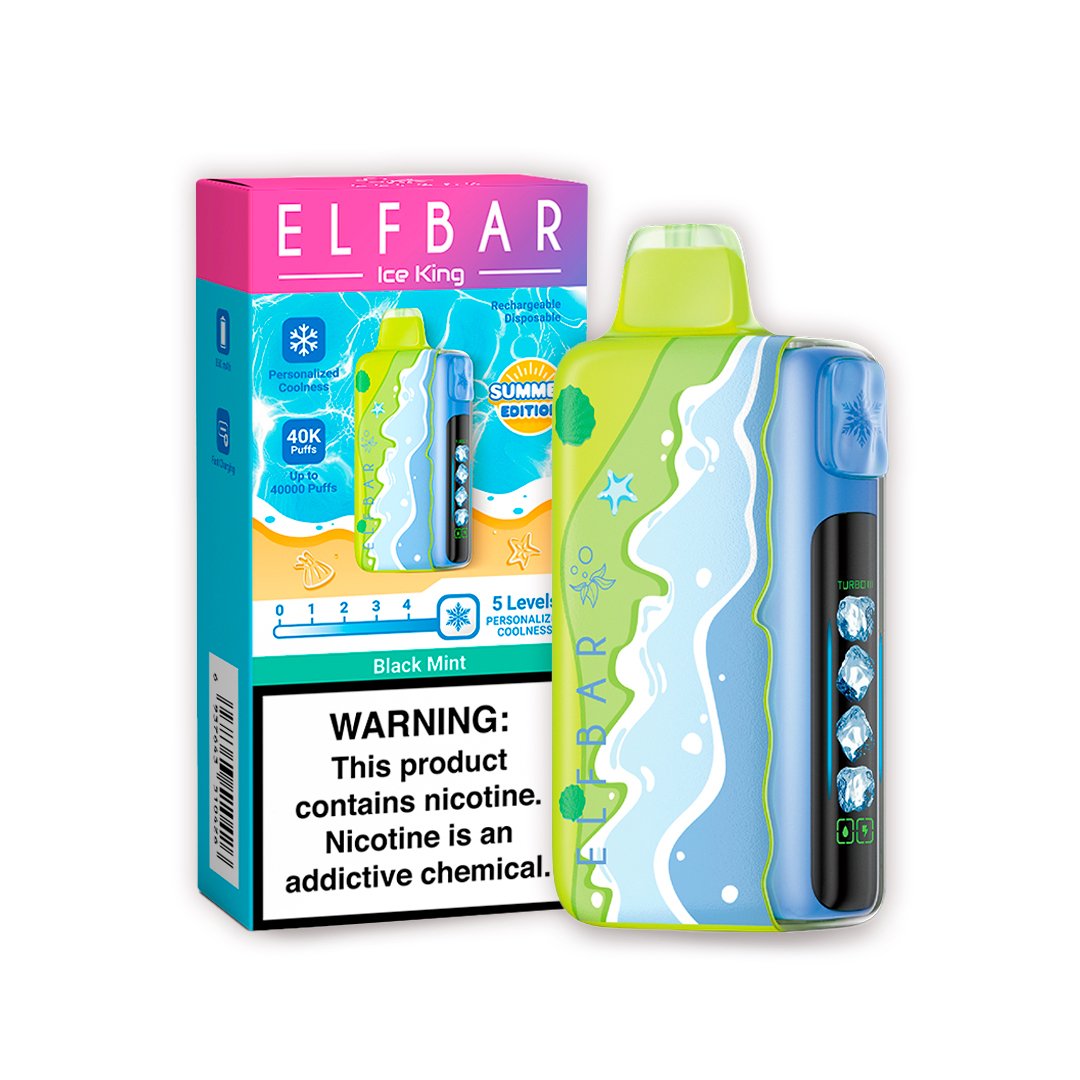 Descartable Elfbar Summer ⛱️ Edition Black Mint 40000 puff 5%