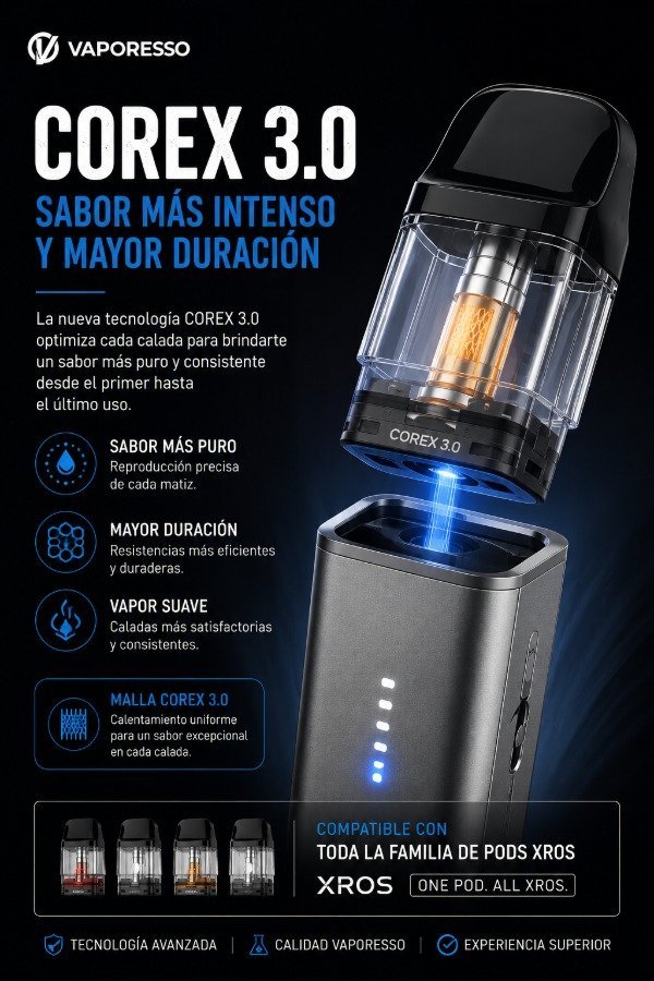 Pod Kit Vaporesso Xros 6 Mini Black & Pink (Adicionando 10k te llevas de regalo Salt Halo o Kings Crest) - Imagen 3