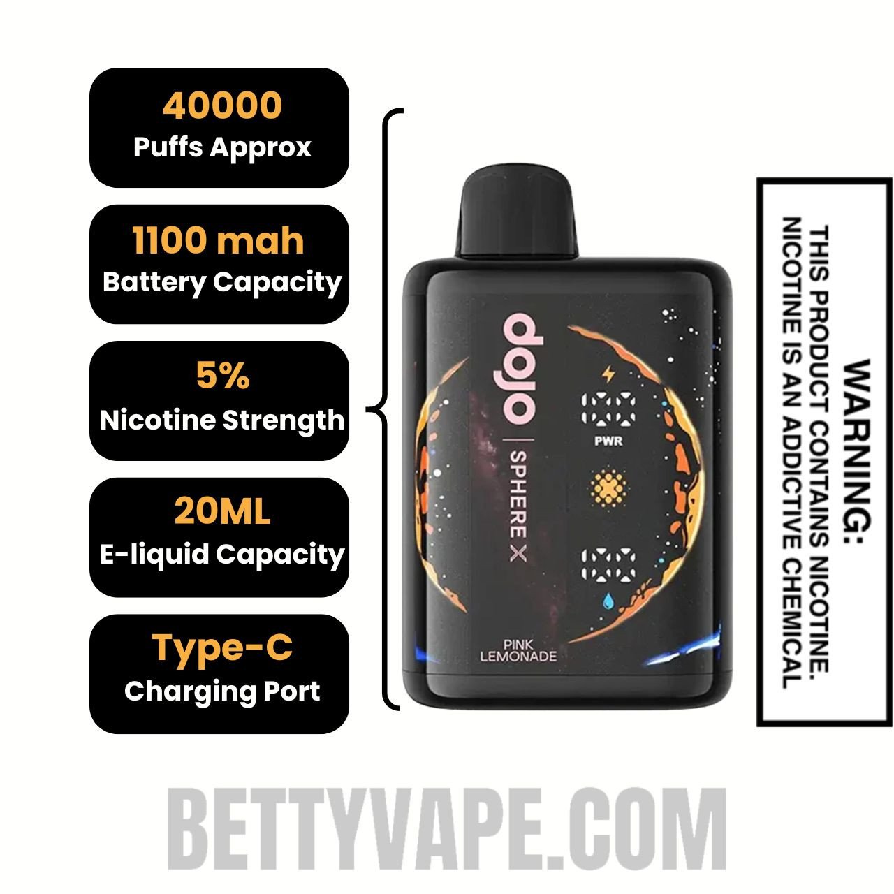 Pod Descartable Pink Lemomade Vaporesso Dojo Sphere X 40K 5% - Imagen 2