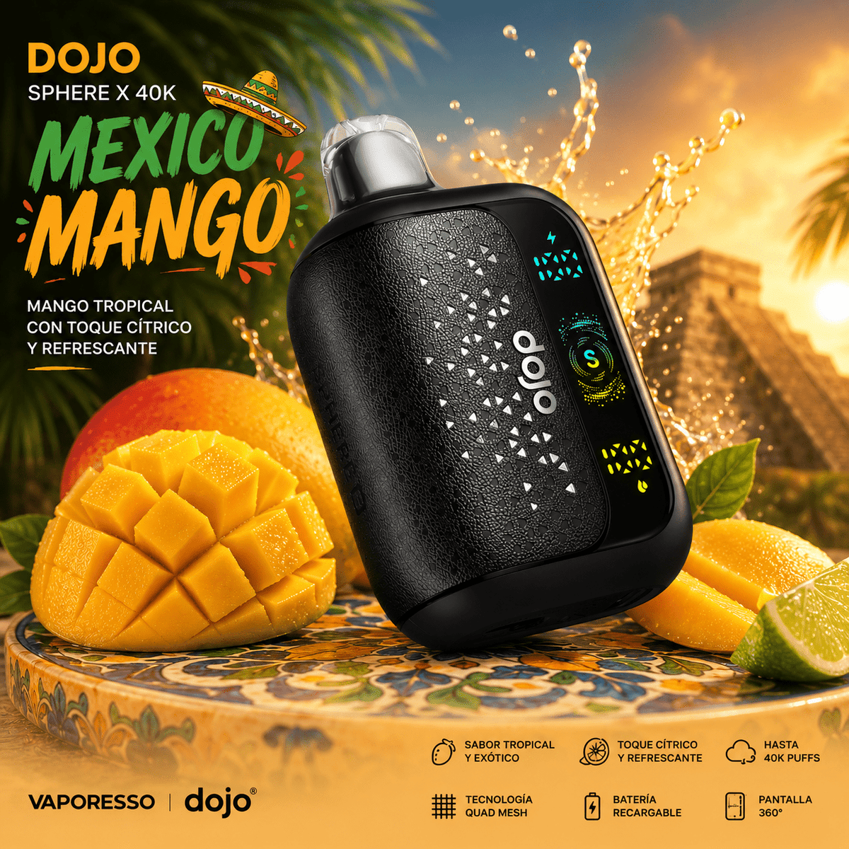 Pod Descartable Mexico Mango Vaporesso Dojo Sphere X 40K 5% - Imagen 2
